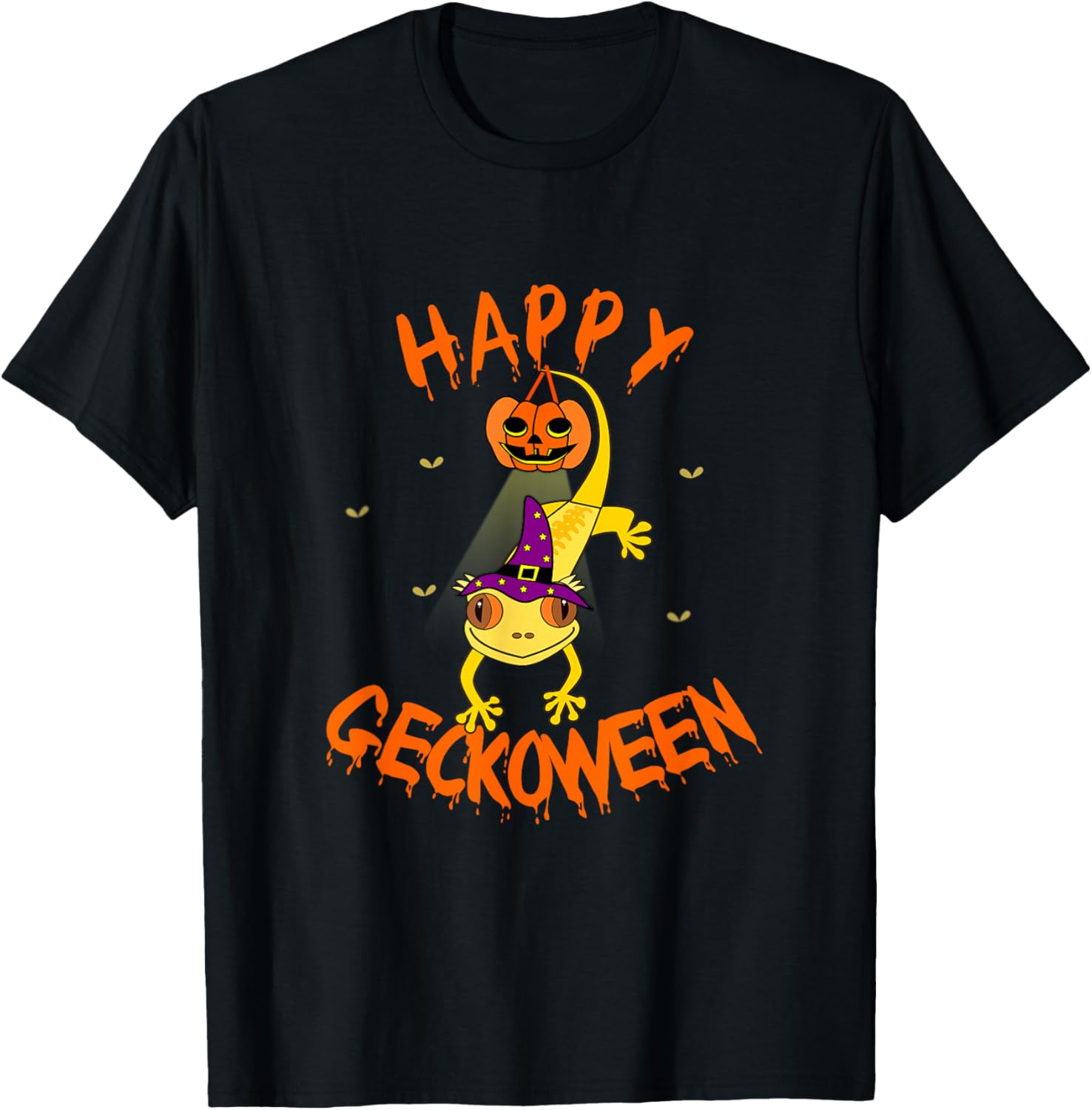 Funny Halloween Cute Crested Eyelash Gecko Pumpkin Shirt