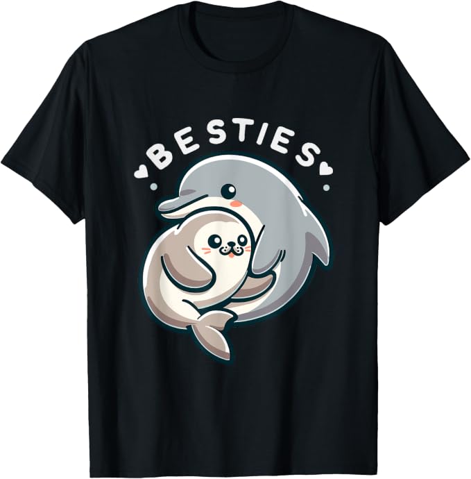 Cute Dolphin and Seal Besties Friends Best Pal