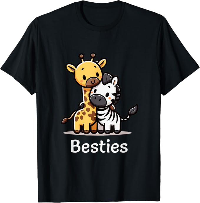 Cute Giraffe and Zebra Besties Friends Best Pal