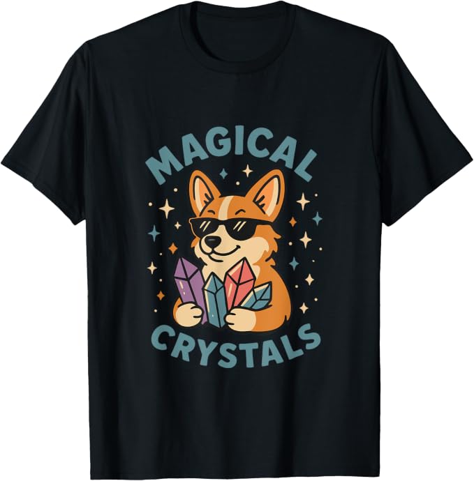 Corgi with Magical Crystals Energy Healing Vibes