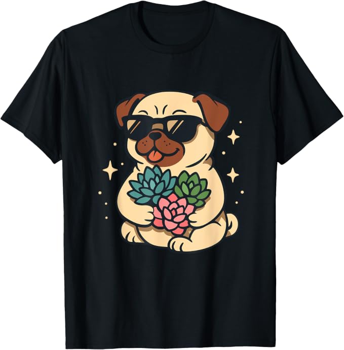 Funny Pug Echeveria Succulent Lover Plants Gardening