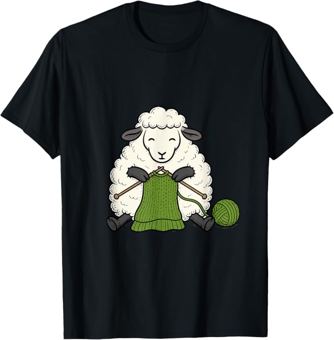 Funny Sheep Knitting Yarn Lover Cute Animal Wool Crafter
